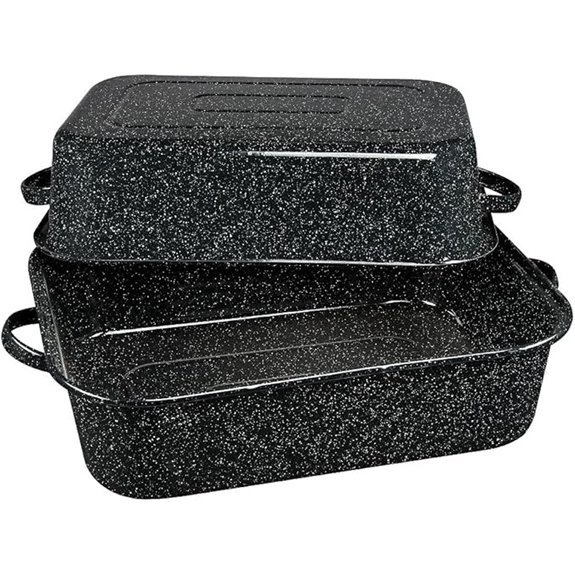 black enamel rectangle roaster