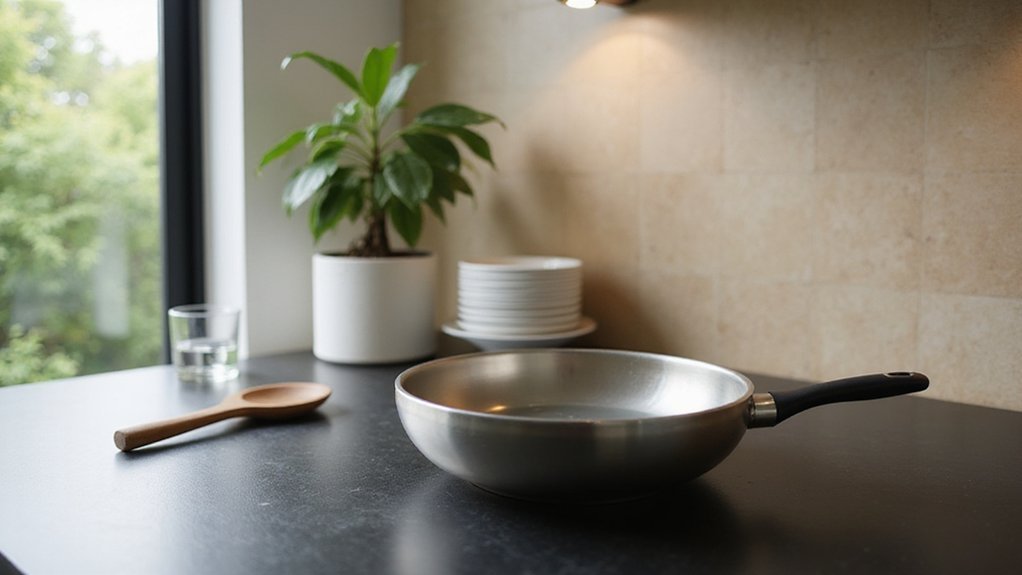 boiling water in skillet