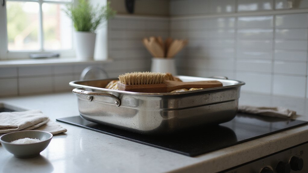 clean roasting pan easily