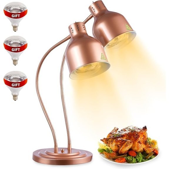 three bulb copper heat lamp